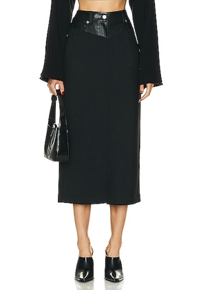 Helmut Lang Garter Midi Skirt in Black - Black. Size 2 (also in 0).