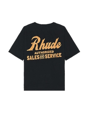 Rhude Sales And Service Tee in Vintage Black - Black. Size M (also in ).