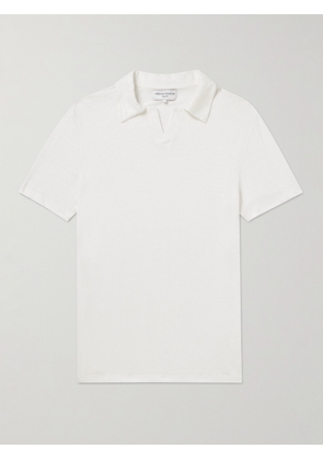 Officine Générale - Simon Garment-Dyed Linen-Blend Polo Shirt - Men - White - S