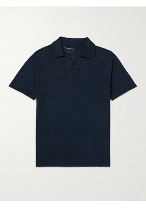 Officine Générale - Simon Garment-Dyed Linen-Blend Polo Shirt - Men - Blue - XS