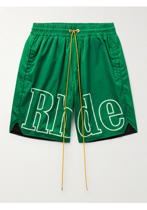 Rhude - Straight-Leg Logo-Print Nylon Drawstring Shorts - Men - Green - S