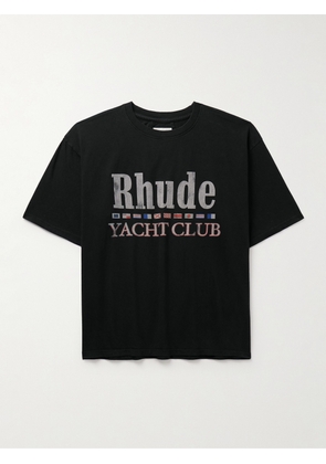 Rhude - Flag Logo-Print Cotton-Jersey T-Shirt - Men - Black - XS