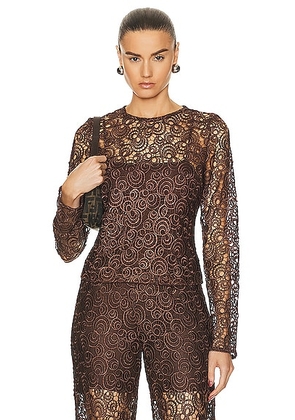 Saks Potts Paloma Top in Pinecone - Brown. Size L (also in M, S).