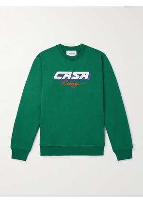 Casablanca - Casa Racing 3D Logo-Appliquéd Organic Cotton-Jersey Sweatshirt - Men - Green - S