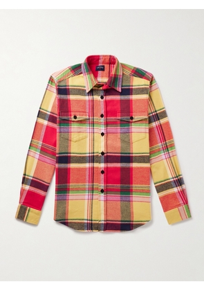 Noah - Checked Brushed Cotton-Flannel Shirt - Men - Red - S