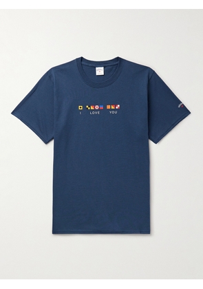 Noah - I Love You Printed Cotton-Jersey T-Shirt - Men - Blue - XS