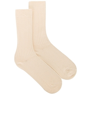 Snow Peak Recycled Cotton Socks in Ecru - Cream. Size 1 (also in 2).