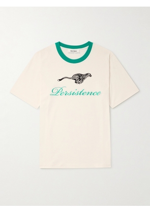 Wales Bonner - Resilience Embroidered Flocked Organic Cotton-Jersey T-Shirt - Men - Neutrals - XS