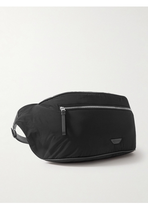 Bottega Veneta - Leather-Trimmed Paper Nylon Belt Bag - Men - Black