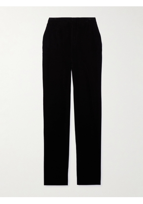 SAINT LAURENT - Straight-Leg Velvet Suit Trousers - Men - Black - IT 50