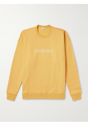 SAINT LAURENT - Logo-Embroidered Cotton-Jersey Sweatshirt - Men - Yellow - S