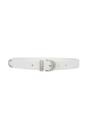 KHAITE Bambi Skinny Silver Hardware Belt in Optic White - White. Size 70 (also in 75, 85, 90).