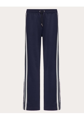 Valentino JERSEY TROUSERS WITH VLOGO SIGNATURE PATCH Man NAVY S