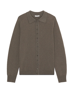 The Row Sinclair Top in Grey & Green - Taupe. Size L (also in M, S, XL).