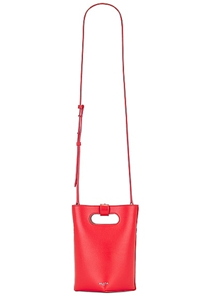 ALAÏA Folded Small Tote Bag in Rouge Vif - Red. Size all.