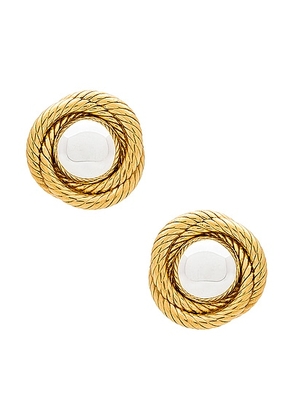 AUREUM Naomi Earrings in Two Tone - Metallic Gold. Size all.