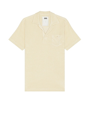 OAS Polo Terry Shirt in Beige - Cream. Size L (also in M, S, XL/1X).