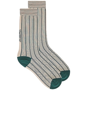 JACQUEMUS Les Chaussettes Pablo in Green & Beige - Green. Size 36-38 (also in 39-41).
