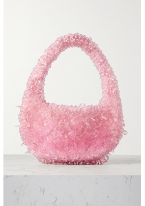 Clio Peppiatt - + The Vanguard Quartz Bead-embellished Satin Shoulder Bag - Pink - One size