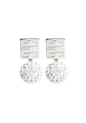 Givenchy 4G Crystal-embellished Drop Earrings - Silver