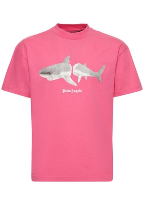 Shark Print Cotton Jersey T-shirt
