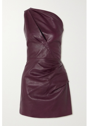 Maticevski - Manuka One-shoulder Cutout Draped Leather Mini Dress - Purple - UK 6,UK 8,UK 10,UK 12,UK 14