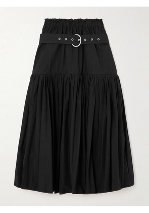 Jil Sander - Belted Cotton-poplin Midi Skirt - Black - FR34,FR36,FR38,FR40,FR42,FR44