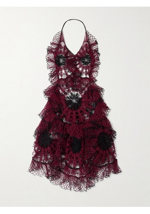 Diotima - Talisman Crocheted Cotton Midi Dress - Red - 1,2,3,4