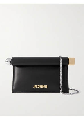 Jacquemus - La Petite Pochette Mini Embellished Leather Clutch - Black - One size