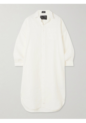 R13 - Oversized Crinkled Linen-blend Midi Shirt Dress - White - XS/S,M/L