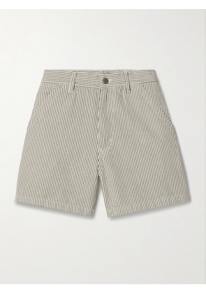 Denimist - Carpenter Striped Cotton-piqué Shorts - Gray - 25,26,29