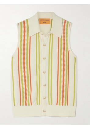 Guest In Residence - Striped Cotton-jacquard Vest - Yellow - x small,small,medium,large,x large