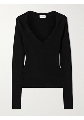 Dries Van Noten - Ribbed Merino Wool Sweater - Black - x small,small,medium,large