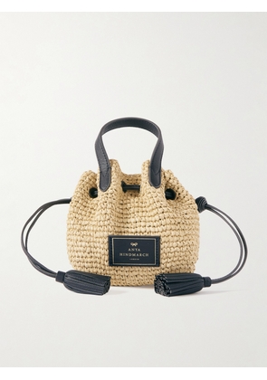 Anya Hindmarch - Small Leather-trimmed Raffia Tote - Neutrals - One size