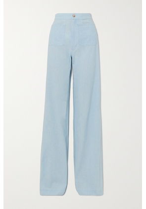Polo Ralph Lauren - Leaton Cotton-chambray Wide-leg Pants - Blue - US0,US2,US4,US6,US8,US10,US12,US14