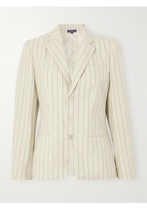 Ralph Lauren Collection - Skye Pinstriped Cotton And Linen-blend Blazer - Ivory - US0,US2,US4,US6,US8,US10,US12,US16