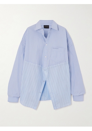 Balenciaga - Paneled Striped Cotton-poplin Shirt - Blue - FR34,FR36,FR38,FR40