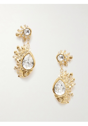 Oscar de la Renta - Gold-tone Crystal Earrings - One size