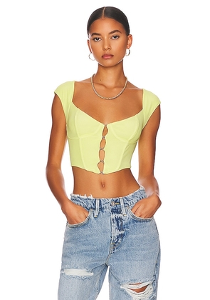 AFRM Myla Corset Crop Top in Green. Size S.