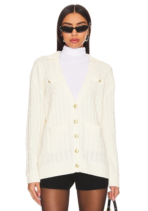 Central Park West Dawson Nautical Cardigan in Ivory. Size M, S, XS.