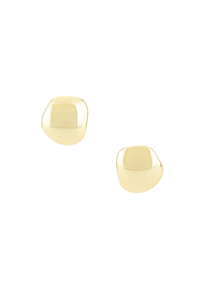 Lele Sadoughi Discus Button Earrings in Metallic Gold.