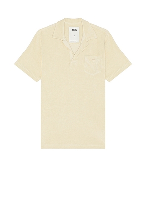 OAS Polo Terry Shirt in Cream. Size M, S, XL/1X.