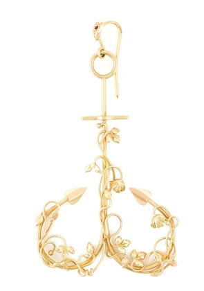 Natasha Zinko 18kt yellow gold anchor curved earring - Metallic