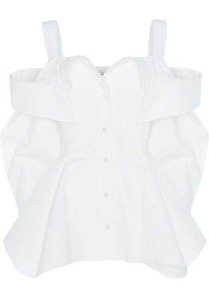 Alexander McQueen deconstructed peplum-hem shirt - White