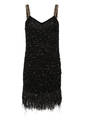 Balmain lured fringed minidress - Black