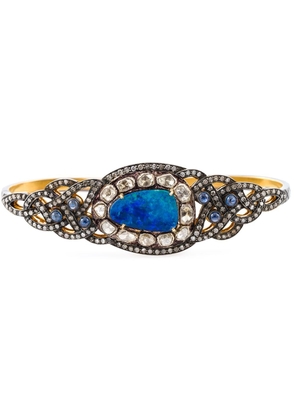 Gemco 18kt gold, diamond, opal & sapphire hand bracelet - Metallic