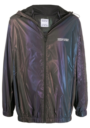Marcelo Burlon County of Milan iridescent lightweight hooded jacket - Black