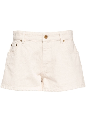Miu Miu low-rise denim shorts - Neutrals