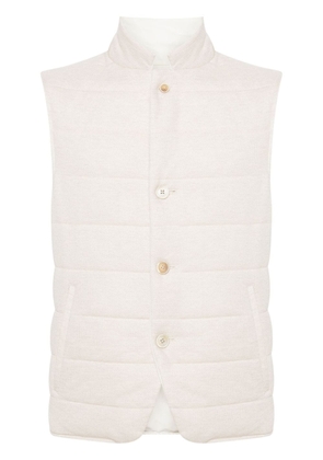 Eleventy reversible quilted gilet - Neutrals
