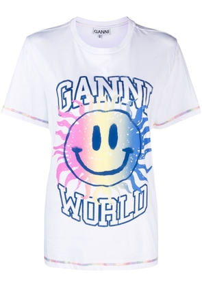 GANNI Smiley print T-shirt - White